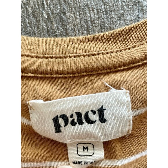 Pact Organic Cotton Women’s Size M Short Sleeve V Neck Striped T-Shirt - Picture 2 of 2